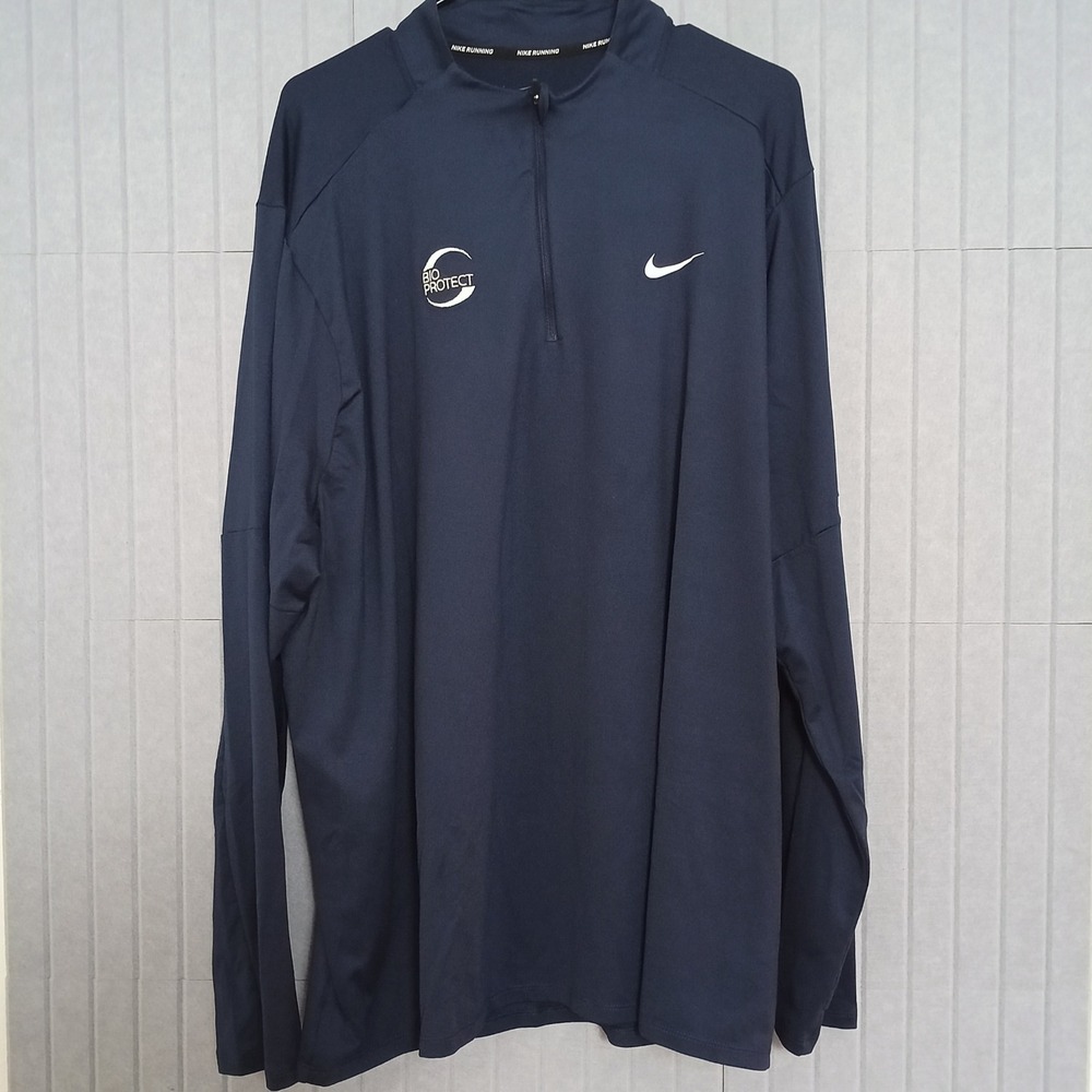 Nike Quarter Zip Pullover Men 3XL Navy Blue Excellent Dri-FIT Bio Protect Top - Picture 2 of 7